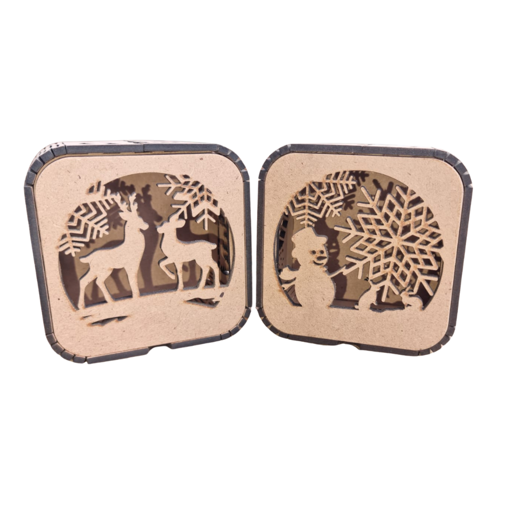 Mini Christmas MDF Gift Box – Reindeer or Snowman Design (Made To Order)