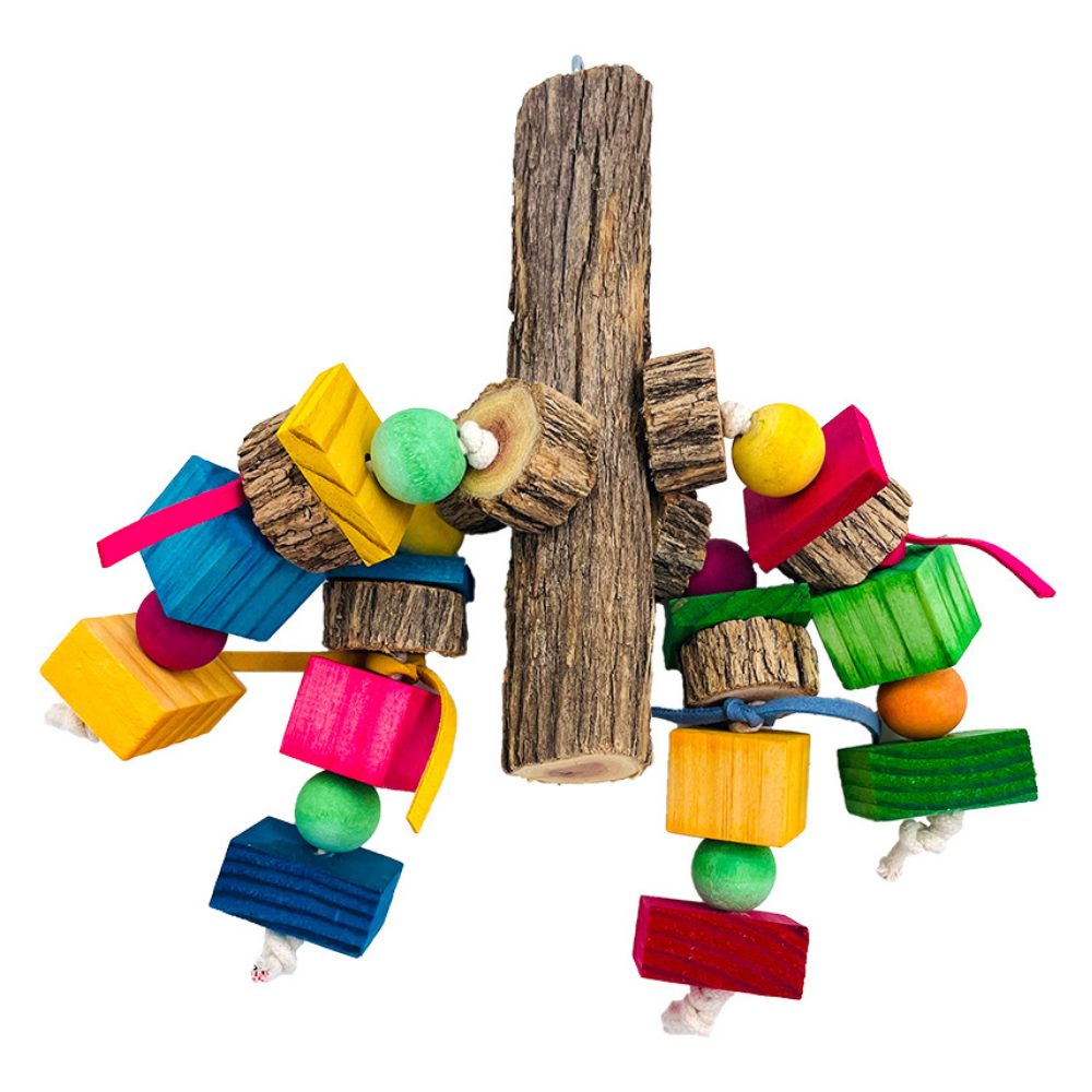 Sprogley Bird Toys – Bird Sekelbos Perch Blocks & Beads - Mega