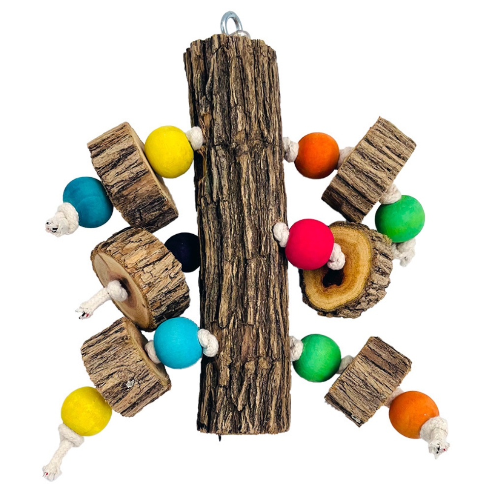 Sprogley Bird Toys – Bird Sekelbos Perch Blocks & Beads - Small