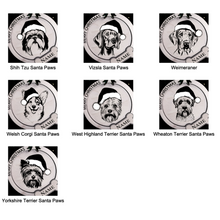 Santa Paws Dog Breed Xmas Ornaments - (Made to order)