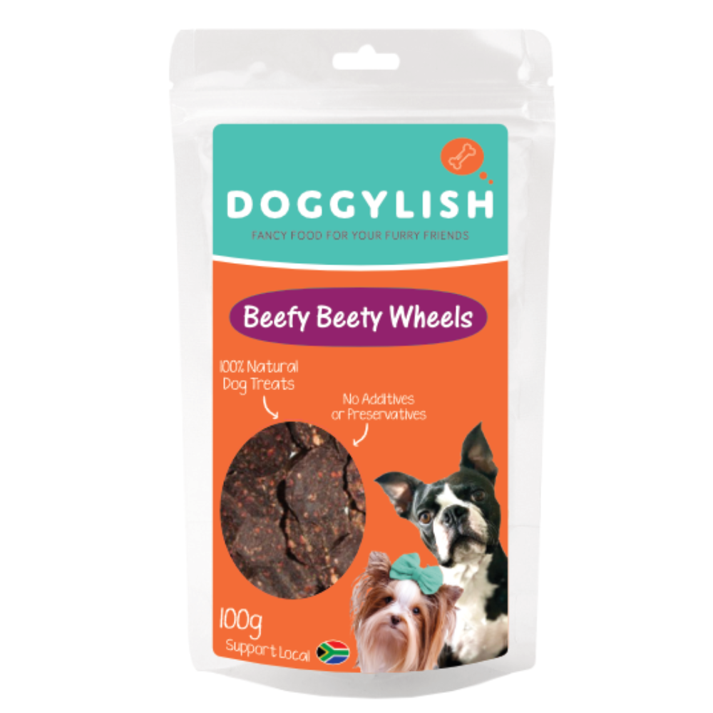 Doggylish Beefy Beety Wheels Natural Dog Treats