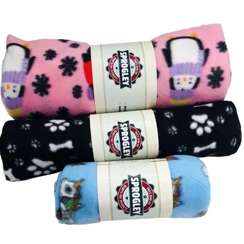 Sprogley Polar Fleece Blanket Assorted Colours